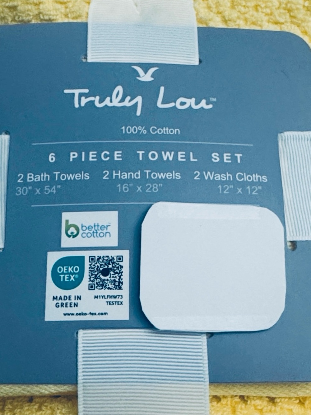 6pc TRULY LOU 100% Cotton Bath Towel Set - Daffodil20 - Picture 4 of 4